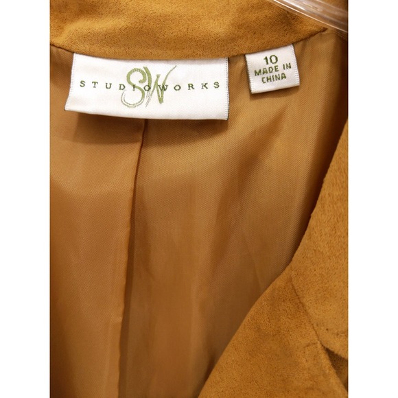 Studio Works Womens Blazer Jacket Size 10‎ Sueded Finish Horse Bit Details - Picture 6 of 7